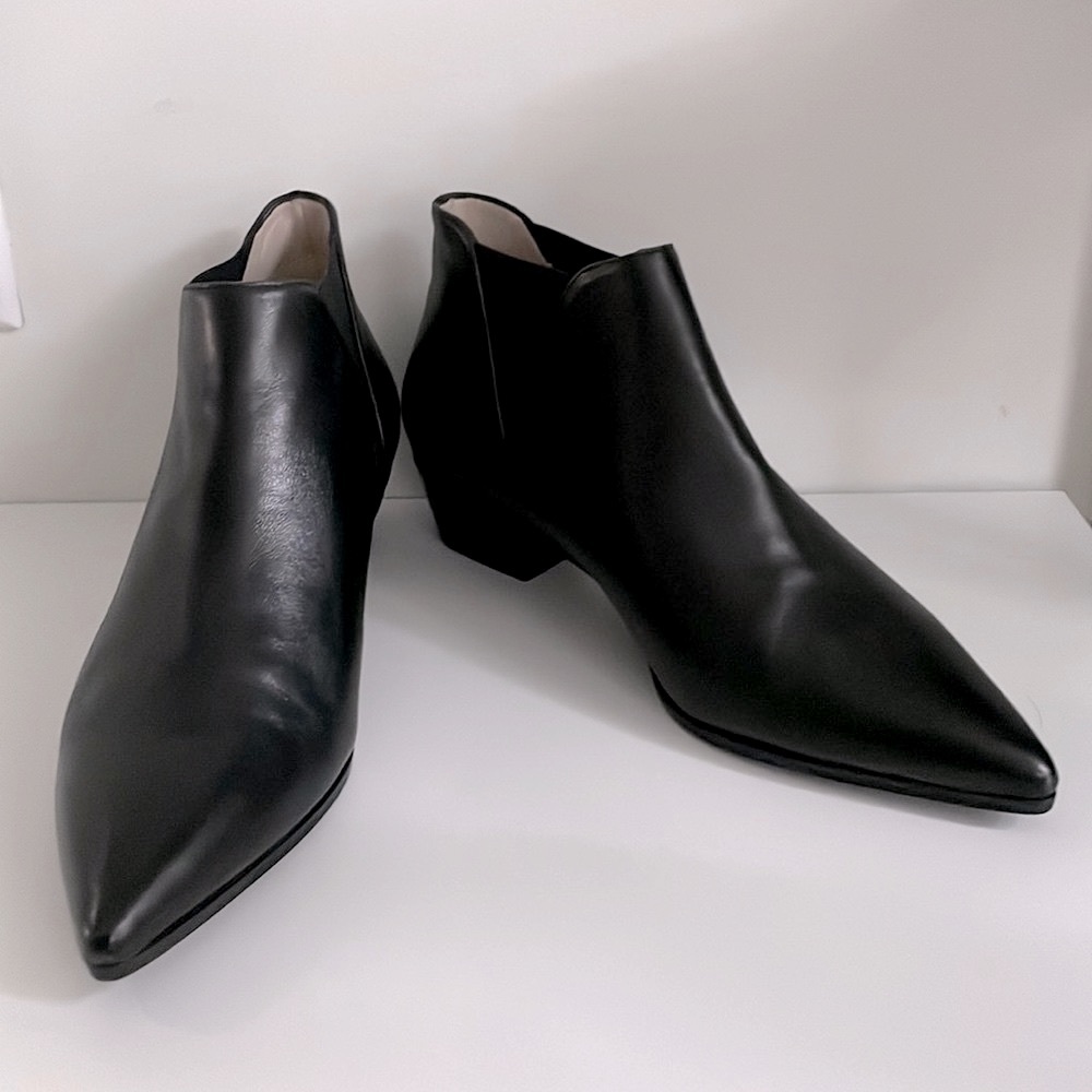 Black Leather Ankle Boots 8.5